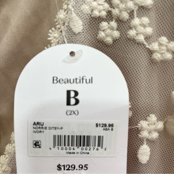 Arula cream floral lace nude underlay maxi dress wedding formal shower NEW - Picture 9 of 12